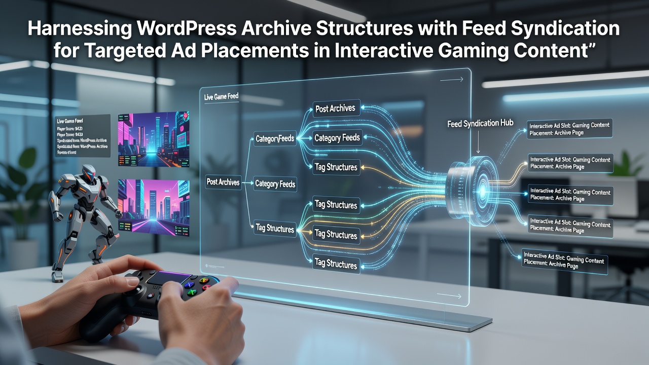 WordPress Dashboard mit Archiv- und Feed-Einstellungen für Gaming-Blogs